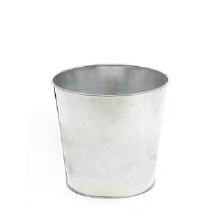 4A Zinken Bloempot Plantenpot | Kleur: Zilverkleurig | Diameter 18 centimeter | Hoogte 17 centimeter | Per 10 bloempotten