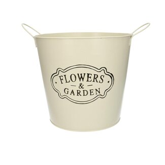 4A Zinken Bloempot Plantenpot “Aron” | Kleur: Crèmekleurig | Diameter 23 centimeter | Hoogte 21 centimeter | Per 10 bloempotten
