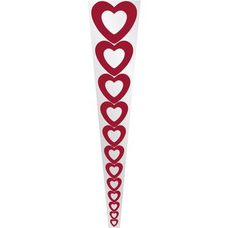 4A Bloemenhoes 1 Roos “Heart” | Kleur: Rood | Lengte 60 centimeter | Breedte 14 centimeter | Hoogte 13 centimeter | Per 50 hoezen