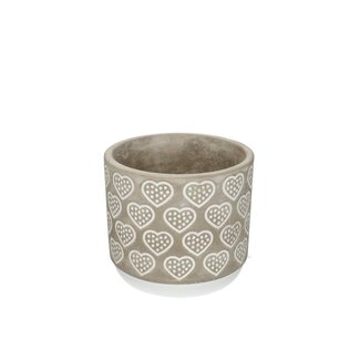 4A Keramiek Bloempot “Adore” | Kleur: Grijs | Diameter 14 centimeter | Hoogte 12.5 centimeter | Per 6 bloempotten