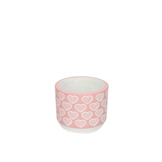 4A Keramiek Bloempot “Adore” | Kleur: Roze | Diameter 10.5 centimeter | Hoogte 9.5 centimeter | Per 6 bloempotten