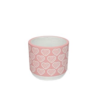 4A Keramiek Bloempot “Adore” | Kleur: Roze | Diameter 14 centimeter | Hoogte 12.5 centimeter | Per 6 bloempotten