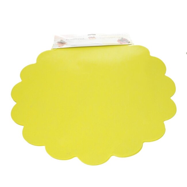 Textiel Blumella non woven | Kleur: Geel | Diameter 54 centimeter | Per 25 vellen