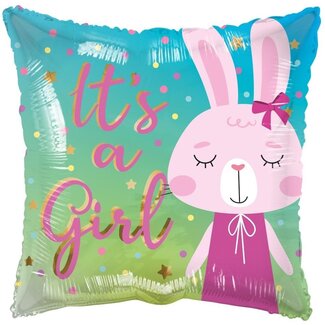 4A Party! Ballon Eco “It’s a Girl” | Kleur: Roze | Diameter 45 centimeter | Per 10 ballonnen