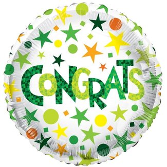 4A Fête ! Ballon Éco “Congrats” | Couleur: Vert | Diamètre 45 centimeter | Par 10 ballons