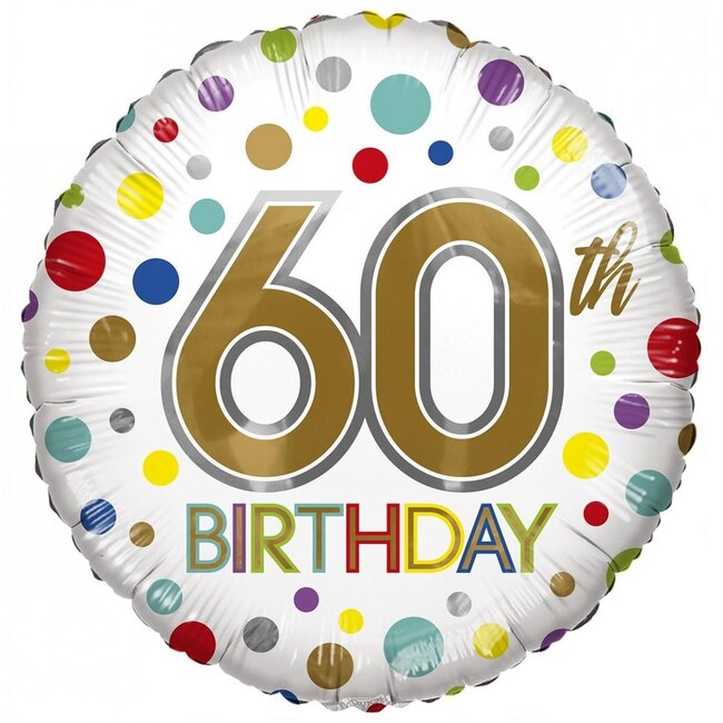 Party! Ballon Eco “60. Geburtstag” | Farbe: Gemischte Farben | Durchmesser 45 centimeter | Pro 10 Ballons
