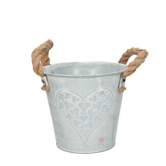 4A Zinken Bloempot “Max” | Kleur: Grijs | Diameter 13 centimeter | Hoogte 12 centimeter | Per 10 bloempotten