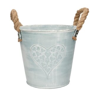 4A Zinken Bloempot “Max” | Kleur: Grijs | Diameter 16 centimeter | Hoogte 15 centimeter | Per 10 bloempotten