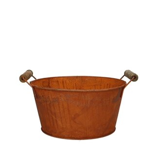 4A Zinken Bak Bloempot Plantenpot "Roest" | Kleur: Bruin | Diameter 18 centimeter | Hoogte 9 centimeter | Per 10 bakken