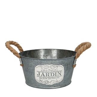 4A Zinc Tub Flower Pot Planter “Roy” | Colour: Grey | Diameter 18 centimeter | Height 9 centimeter | Per 10 tubs