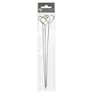 4A Porte-cartes forme cœur | Couleur: Argenté | Longueur 20 centimeter | Par 3 porte-cartes