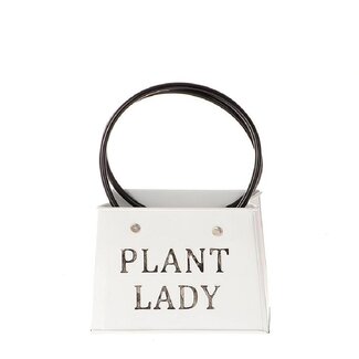 4A Zink-Blumentopf Pflanzkasten taschenförmig “Plant Lady” | Farbe: Natürlich Weiß | Höhe 16.5 centimeter | Länge 18 centimeter | Breite 15 centimeter | Pro 6 Blumentöpfe