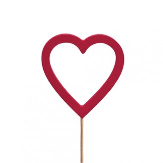 4A Hart Bijsteker “Nayelli” | Kleur: Rood | Diameter 7 centimeter | Lengte bijsteker ± 50 centimeter | Per 25 bijstekers
