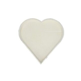 4A Houten Dienblad Hartvorm | Kleur: Natuurlijk Wit | Diameter 30 centimeter | Hoogte 3 centimeter | Per 4 dienbladen