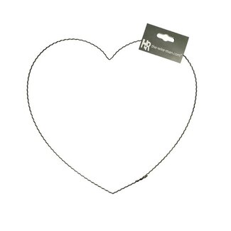 4A Draht Herz Rahmen | Farbe: Grau | Durchmesser 30 centimeter | Pro 10 Herzen