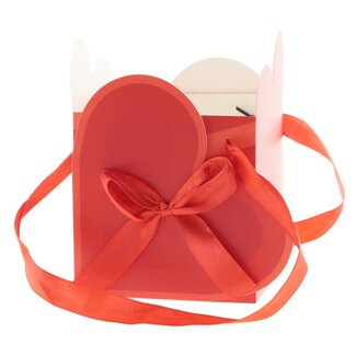 4A Tas “Party Love” | Kleur: Rood | Lengte 12 centimeter | Breedte 12 centimeter | Hoogte 16.5 centimeter | Per 10 tassen