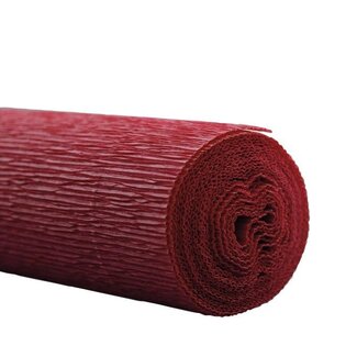 4A Crepepapier op Rol | Kleur: Bordeauxrood | Breedte 50 centimeter | Lengte 2.5 meter | Per 5 rollen