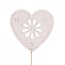 Flower Heart Pick | Colour: Natural White | Diameter 8 centimeter | Length pick ± 10 centimeter | Per 25 picks