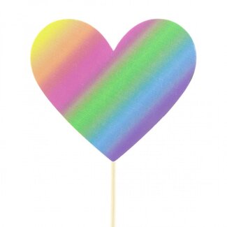 4A Herz-Stecker “Love & Pride” | Farbe: Gemischte Farben | Durchmesser 6 centimeter | Länge Stecker ± 50 centimeter | Pro 25 Stecker