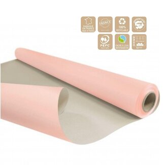 4A Tweezijdig Papier op rol “Duo” | Kleur: Roze | Breedte 80 centimeter | Lengte 40 meter | 60 gram/m2 | Per rol