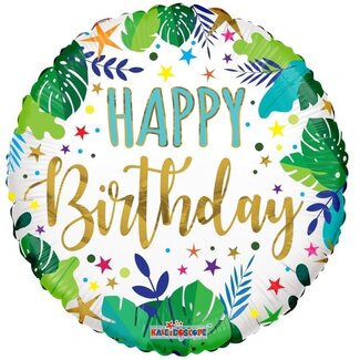 4A Party! Ballon Eco “Happy Birthday” | Kleur: Gemengde Kleuren | Diameter 45 centimeter | Per 10 ballonnen