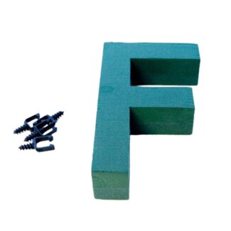 4A Oasis Floral Foam Letter “F” | Colour: Green | Height 31 centimeter | Per letter