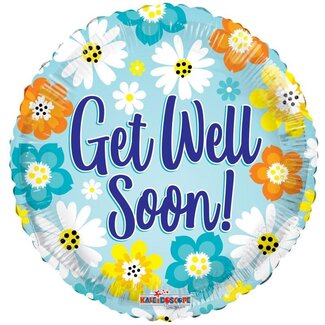 4A Party! Balloon “Get Well Soon” | Colour: Blue | Diameter 45 centimetre | Per 10 balloons