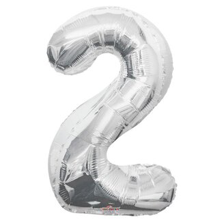 4A Party! Balloon Number 2 | Colour: Silver-coloured | Height 85 centimetre | Per balloon