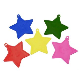 4A Party! Ballon Gewicht Stervorm | Kleur: Gemengde Kleuren | Per 50 gewichten