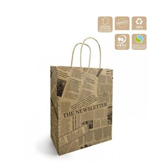 4A Paper Bags “De Krant” | Colour: Brown | Length 36 centimeter | Width 13 centimeter | Height 43 centimeter | Per 50 bags
