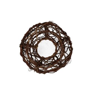 4A Gevlochten Open Krans | Kleur: Donkerbruin | Diameter 24 centimeter | Per krans