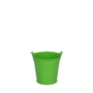 4A Zinken Emmertje Bloempot Plantenpot | Kleur: Appeltjesgroen | Diameter 8 centimeter | Hoogte 7 centimeter | Per 10 emmertjes