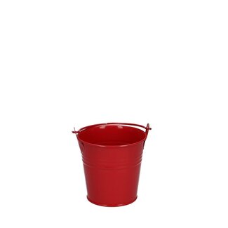 4A En zinc Petit seau Pot de fleurs Pot pour plante | Couleur: Rouge | Diamètre 8 centimeter | Hauteur 7 centimeter | Par 10 petits seaux