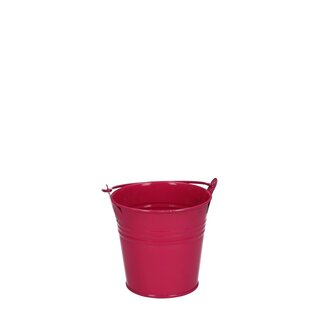 4A Petit seau en zinc Pot de fleurs Pot pour plante | Couleur: Fuchsia | Diamètre 8 centimeter | Hauteur 7 centimeter | Par 10 seaux