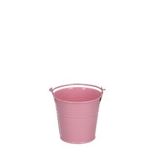 4A Zinc Little Bucket Flower Pot Plant Pot | Colour: Pink | Diameter 8 centimeter | Height 7 centimeter | Per 10 buckets