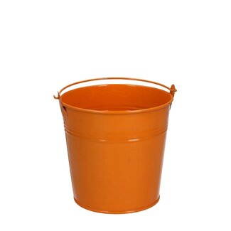 4A Seau en zinc Pot de fleurs Pot pour plante | Couleur: Orange | Diamètre 12.5 centimeter | Hauteur 11.5 centimeter | Par 10 seaux