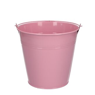 4A Seau en zinc Pot de fleurs Pot de plante | Couleur: Rose | Diamètre 16 centimètres | Hauteur 15 centimètres | Par 10 seaux