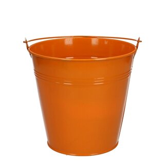 4A Zink Eimerchen Blumentopf Pflanzentopf | Farbe: Orange | Durchmesser 16 centimeter | Höhe 15 centimeter | Pro 10 Eimerchen