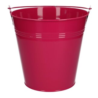 4A Petit seau en zinc Pot de fleurs Pot pour plante | Couleur: Fuchsia | Diamètre 20 centimètre | Hauteur 18.5 centimètre | Par 5 petits seaux