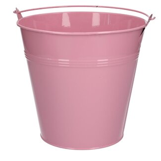 4A Zinc Small Bucket Flowerpot Plant Pot | Colour: Pink | Diameter 20 centimeter | Height 18.5 centimeter | Per 5 small buckets