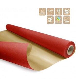 4A Zweiseitiges Papier auf Rolle “Duo” | Farbe: Rot | Breite 80 centimeter | Länge 40 meter | 60 gram/m2 | Pro Rolle