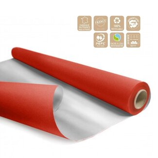 4A Papier double-face sur rouleau “Duo” | Couleur: Rouge | Largeur 80 centimeter | Longueur 40 meter | 60 gram/m2 | Par rouleau