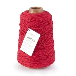 4A Katoen Draad | Kleur: Rood | Diameter 2 millimeter | Lengte 500 meter | Per rol