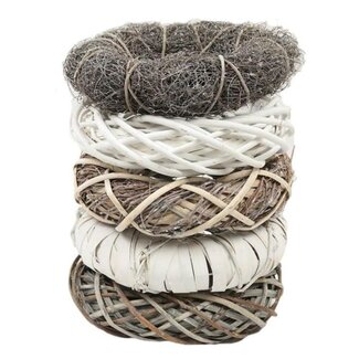 4A Stapel Kransen Assortiment | Kleur: Grijs | Diameter 40 centimeter | Per 5 kransen