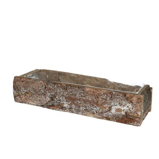 4A Berkenhouten Bloempot Plantenbak | Kleur: Bruin | Lengte 40 centimeter | Breedte 12 centimeter | Hoogte 9 centimeter | Per 2 bloempotten