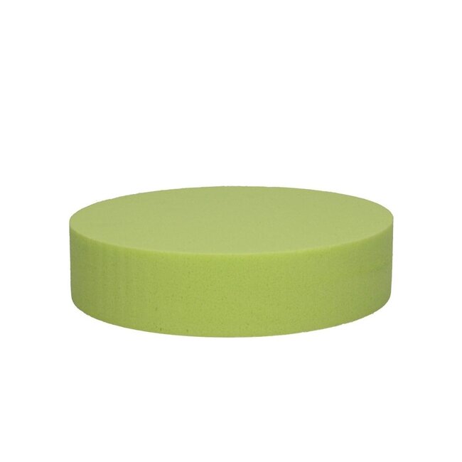 Oasis Gekleurd Steekschuim Cake | Kleur: Citroengeel | Diameter 20 centimeter | Hoogte 5 centimeter | Per 2 cakes