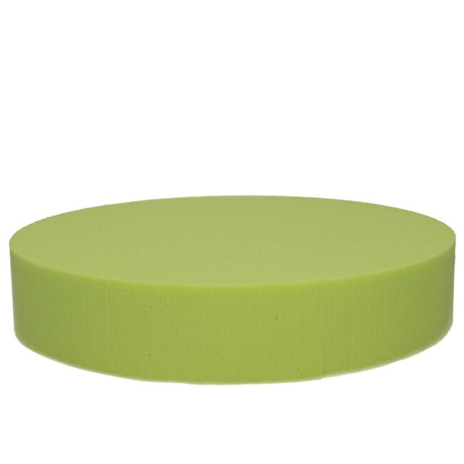 Oasis Coloré Mousse florale Cake | Couleur: Jaune citron | Diamètre 25 centimeter | Hauteur 5 centimeter | Par 2 cakes
