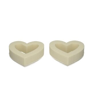 4A Oasis Coloured Floral Foam Heart Open | Colour: Ivory-coloured | Diameter 18 centimeter | Per 2 hearts