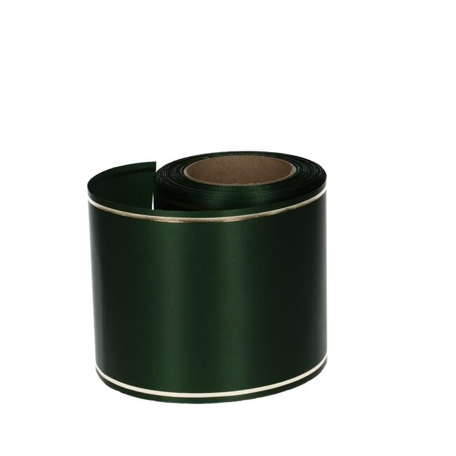 Satijn Machine Lint | Kleur: Donkergroen | Breedte 100 millimeter | Lengte 25 meter | Per rol