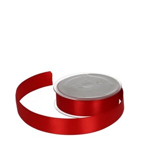 4A Ruban satin | Couleur: Rouge | Largeur 25 millimeter | Longueur 25 meter | Par rouleau